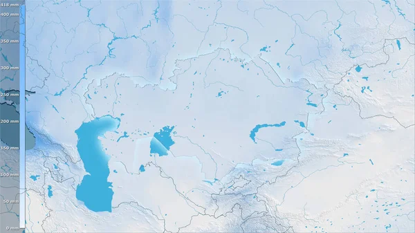 Opady Najsuchszego Kwartału Obszarze Kazachstanu Projekcji Stereograficznej Legendą Surowa Kompozycja — Zdjęcie stockowe