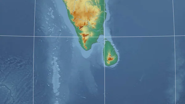 Sri Lanka Quartiere Prospettiva Lontana Senza Contorno Mappa Topografica Rilievo — Foto Stock