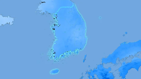 Zone Sud Coréenne Sur Carte Annuelle Des Précipitations Dans Projection — Photo