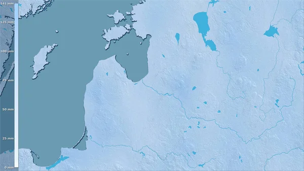 Niederschlag Des Trockensten Viertels Gebiet Lettlands Der Stereographischen Projektion Mit — Stockfoto