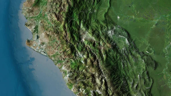 Cajamarca Region Peru Satellitenbilder Umrissen Gegen Das Land Rendering — Stockfoto