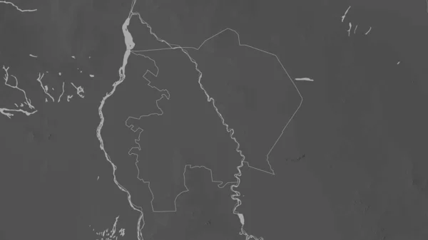 Jazirah Estado Sudão Mapa Tons Cinza Com Lagos Rios Forma — Fotografia de Stock