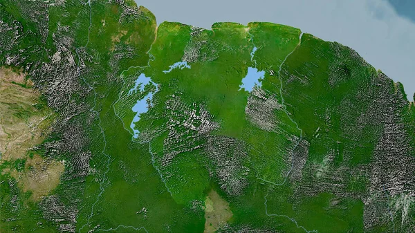 Área Surinam Mapa Satélite Proyección Estereográfica Composición Cruda Capas Trama — Foto de Stock