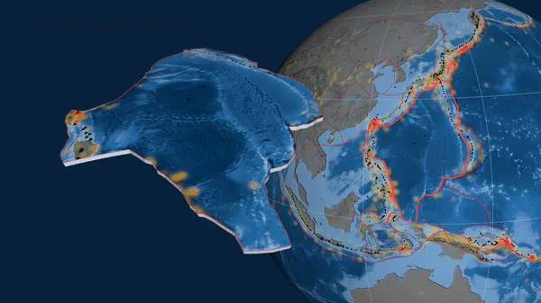 Fülöp Szigeteki Tektonikus Lemez Extrudált Bemutatott Ellen Világon Topográfia Bathymetry — Stock Fotó