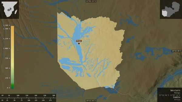 Länsi Sambian Maakunta Värilliset Shader Tiedot Järviä Jokia Muoto Esitetään — kuvapankkivalokuva