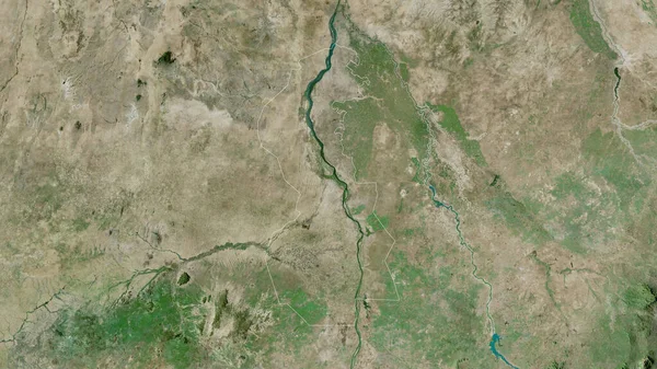 White Nile Delstaten Sudan Satellitbilder Form Som Skisseras Mot Dess — Stockfoto