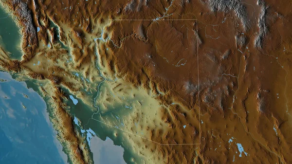 Arizona Staat Van Verenigde Staten Gekleurd Reliëf Met Meren Rivieren — Stockfoto