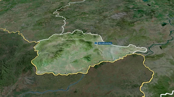 Yevrey Autonoma Regionen Ryssland Zoomade Och Belystes Med Kapital Satellitbilder — Stockfoto