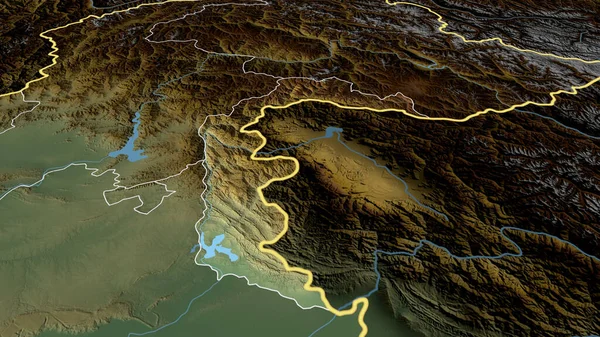 Azad Cachemire Zone Centrale Administrée Pakistan Zoomé Mis Évidence Principales — Photo