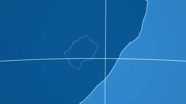 Lesotho Grannskap Avlägset Perspektiv Med Kontur Landet Endast Former Mark — Stockfoto