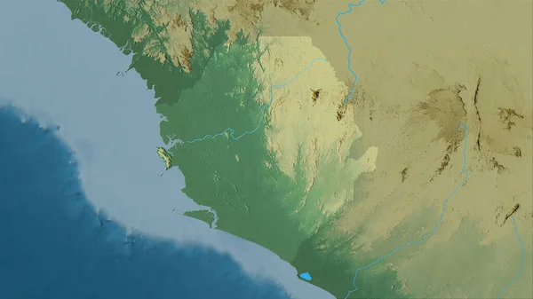 Sierra Leone Plocha Topografické Reliéfní Mapě Stereografické Projekci Hrubé Složení — Stock fotografie