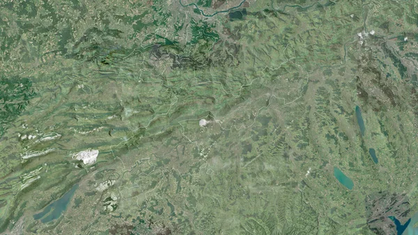 Solothurn Canton Switzerland Satellite Imagery Shape Outlined Its Country Area — Stock Photo, Image