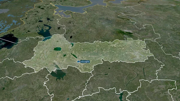 Vologda Oroszország Régiója Nagyított Kiemelte Tőke Műholdas Képek Renderelés — Stock Fotó