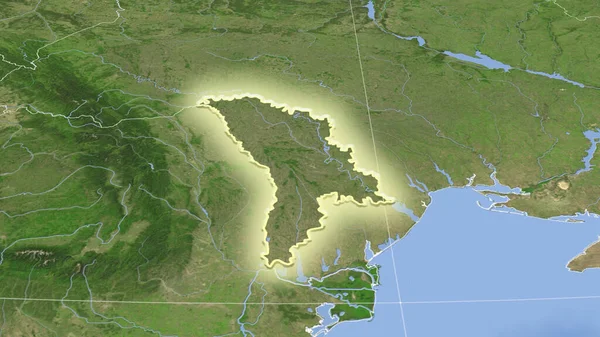 Молдова Околиці Віддалена Перспектива Виблискує Форма Супутникові Знімки — стокове фото