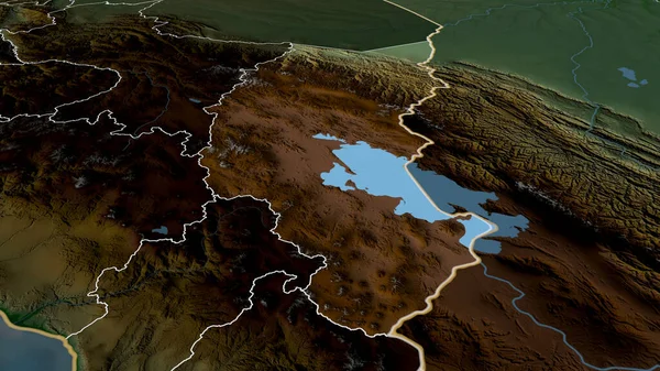 秘鲁普诺地区的人口急剧增长 主要自然景观特征 3D渲染 — 图库照片