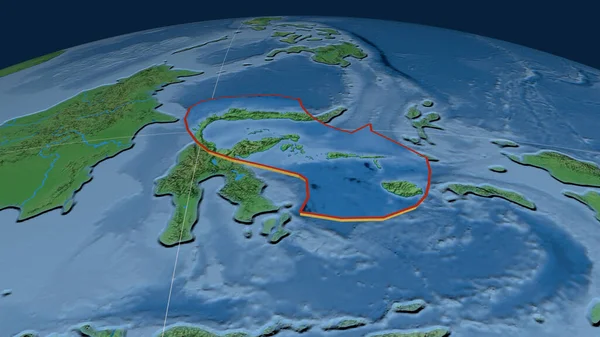Die Tektonische Platte Der Molukken Wurde Auf Dem Globus Extrudiert — Stockfoto