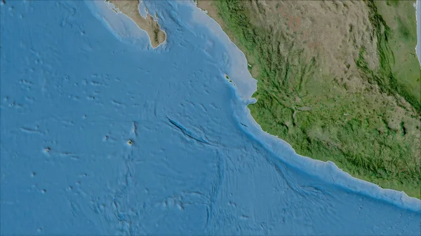 Barrios Placa Tectónica Rivera Satélite Mapa Proyección Van Der Grinten —  Fotos de Stock