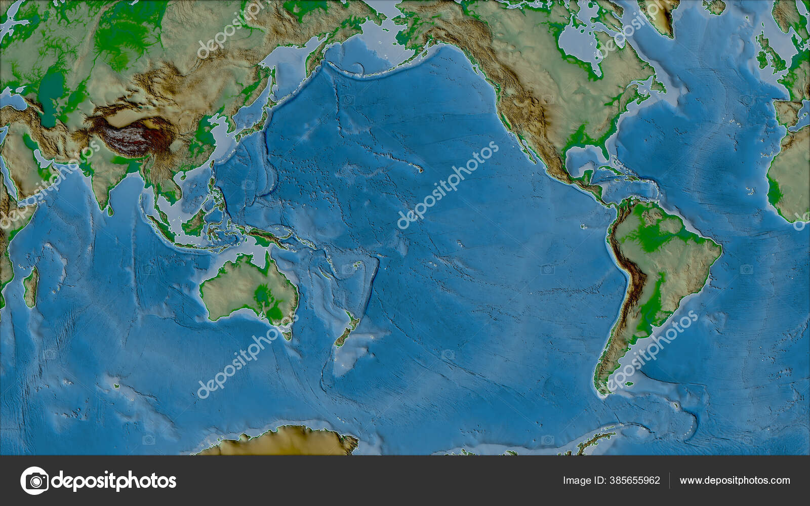 Neighborhoods Pacific Tectonic Plate Physical Map Van Der Grinten.