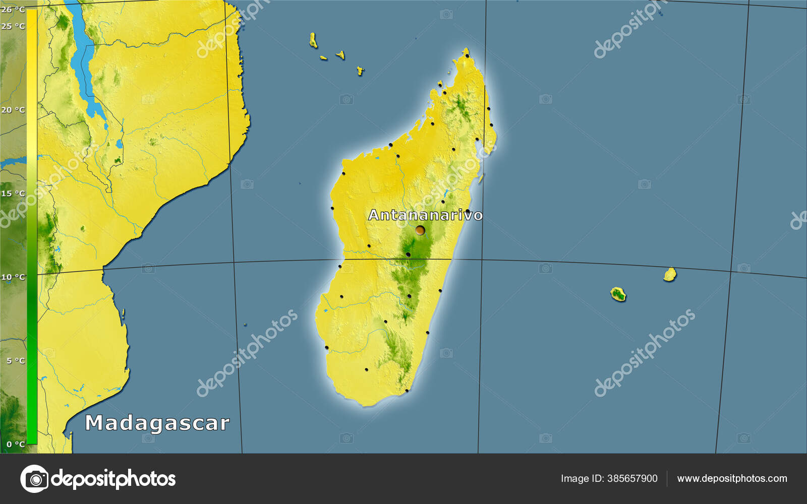 Mean Temperature Coldest Quarter Madagascar Area Stereographic