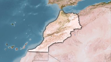 Stereografik projeksiyondaki C uydusundaki Fas bölgesi. Koyu parlak çizgili raster tabakalarının ham bileşimi.