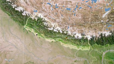 Stereografik projeksiyondaki C uydusunun Nepal alanı - ana bileşim