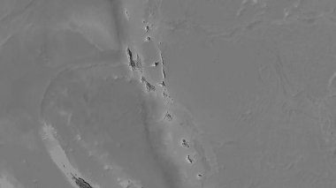 Stereografik projeksiyondaki bilek yüksekliği haritasında Vanuatu alanı - raster katmanlarının ham bileşimi