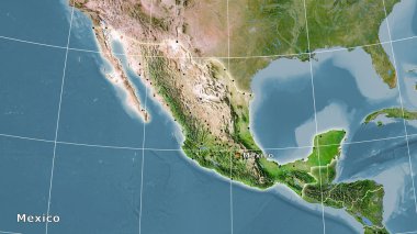 Stereografik projeksiyondaki C uydusu üzerinde Meksika bölgesi - ana kompozisyon