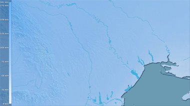 Efsanevi stereografik projeksiyondaki Moldova bölgesindeki en nemli ayın yağışı - raster tabakalarının ham bileşimi