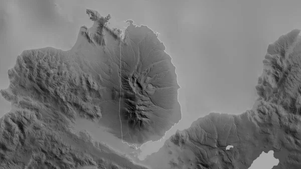 ミサミスフィリピンの州 偶発的 湖や川とグレースケールの地図 形状は その国の領域に対して概説 3Dレンダリング — ストック写真