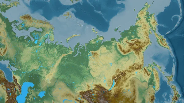 Rússia Área Mapa Relevo Topográfico Projeção Estereográfica Composição Bruta Camadas — Fotografia de Stock