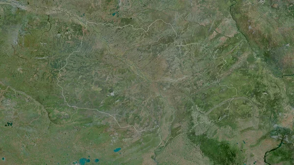 托木斯克 俄罗斯的一个地区卫星图像 形状与它的国家相对应 3D渲染 — 图库照片