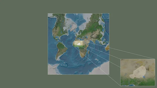 Uitgebreid Uitgebreid Gebied Van Niger Gewonnen Uit Grootschalige Kaart Van — Stockfoto