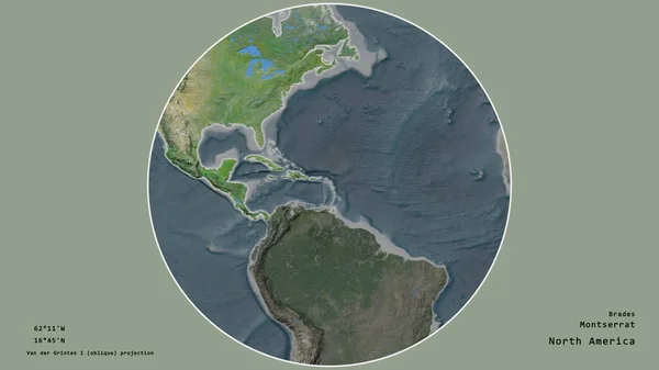 Région Montserrat Est Centrée Dans Cercle Entourant Son Continent Sur — Photo