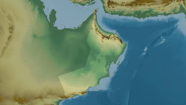Оманська Територія Топографічній Карті Рельєфу Стереографічній Проекції Сира Композиція Растрових — стокове фото