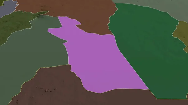 Восточный Дарфур Государство Судан Увеличилось Выделено Цветная Карта Административного Деления — стоковое фото