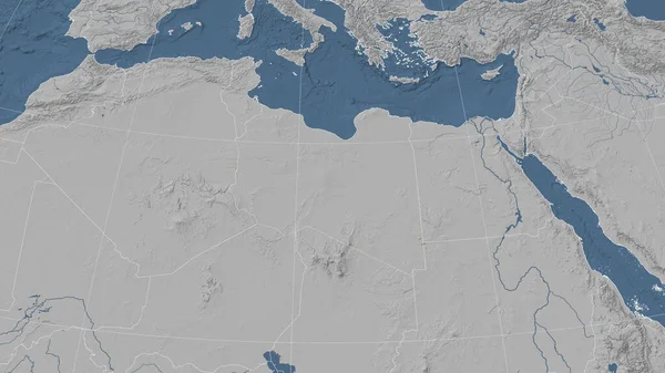 Libia Vecindario Perspectiva Oblicua Distante Sin Contorno Mapa Elevación Escala —  Fotos de Stock