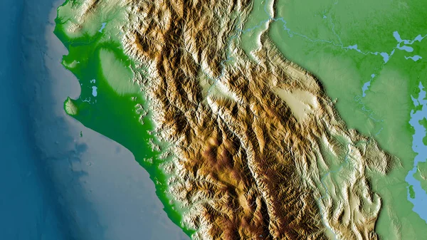 カマラカ ペルーの地域 湖や川と色シェーダーデータ 形状は その国の領域に対して概説 3Dレンダリング — ストック写真