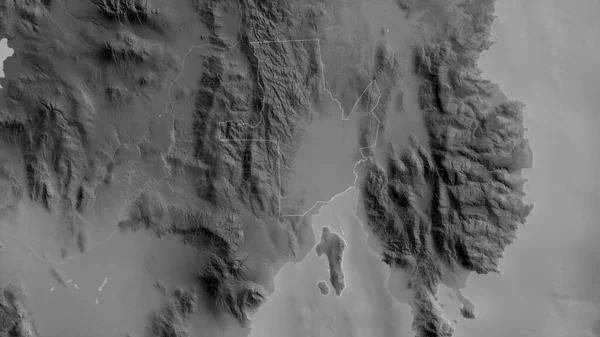 フィリピンのダバオ ノルテ州 湖や川とグレースケールの地図 形状は その国の領域に対して概説 3Dレンダリング — ストック写真