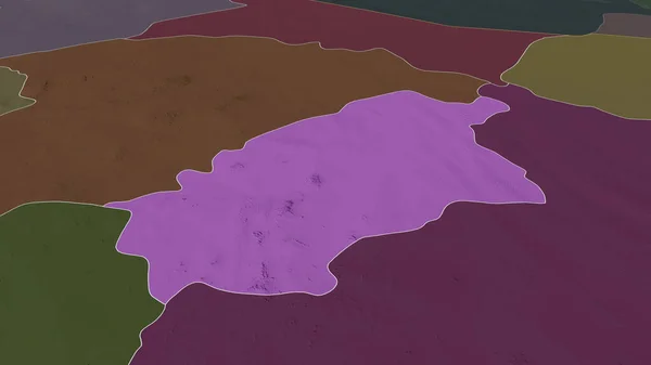 Аль Квассим Регион Саудовской Аравии Увеличенный Выделенный Цветная Карта Административного — стоковое фото