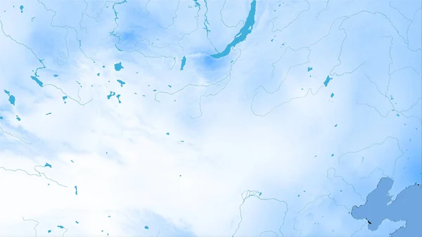 立体投影中的年降水量图上的蒙古地区 栅格层的原始成分 — 图库照片