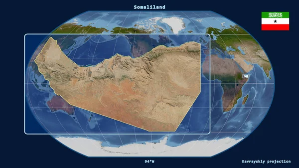 Zoomed Vista Del Somaliland Delineare Con Linee Prospettiche Contro Una — Foto Stock