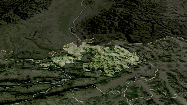 Bazylea Landschaft Kanton Szwajcarii Powiększył Podkreślił Zdjęcia Satelitarne Renderowanie — Zdjęcie stockowe