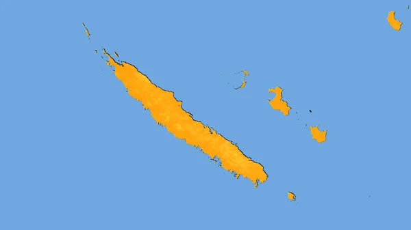 Obszar Nowej Kaledonii Rocznej Mapie Temperatury Projekcji Stereograficznej Surowy Skład — Zdjęcie stockowe