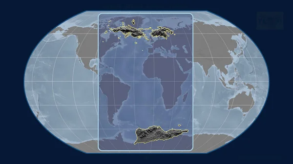 Vista Ampliada Del Contorno Las Islas Vírgenes Los Estados Unidos — Foto de Stock