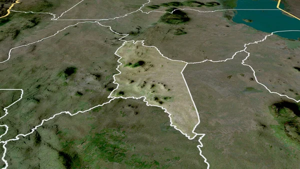 Chiradzulu Distriktet Malawi Zoomas Och Markeras Satellitbilder Rendering — Stockfoto