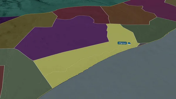 Shabeellaha Hoose Regione Della Somalia Ingrandita Evidenziata Con Capitale Mappa — Foto Stock