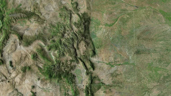 科罗拉多 美国的州 卫星图像 形状与它的国家相对应 3D渲染 — 图库照片