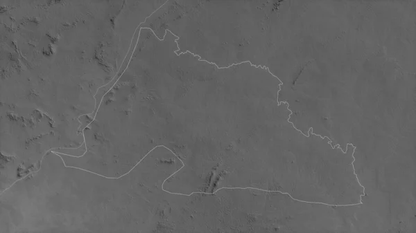 リベリアのグランド ゲデ県 湖や川とグレースケールの地図 形状は その国の領域に対して概説 3Dレンダリング — ストック写真