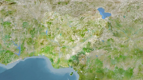 Nigéria Área Satélite Mapa Projeção Estereográfica Composição Bruta Camadas Raster — Fotografia de Stock