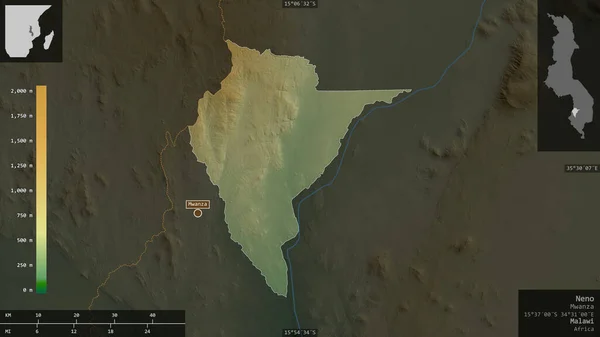 Νένο Περιοχή Μαλάουι Χρωματιστά Δεδομένα Σκίασης Λίμνες Και Ποτάμια Σχήμα — Φωτογραφία Αρχείου